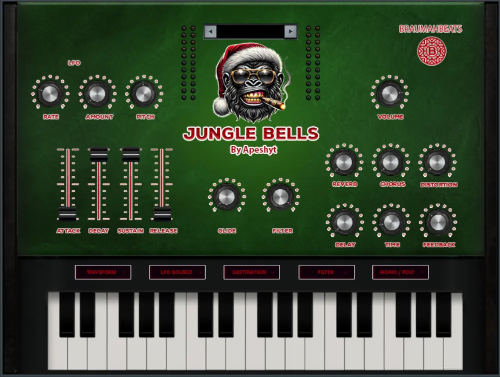 Jungle Bells Synth plugin interface