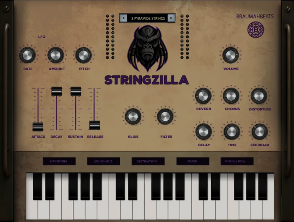 Stringzilla Synth plugin interface