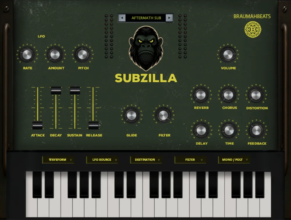 Subzilla Synth plugin interface